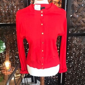 J. Crew Lipstick Red Cardigan
